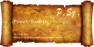 Poszt Szabin névjegykártya